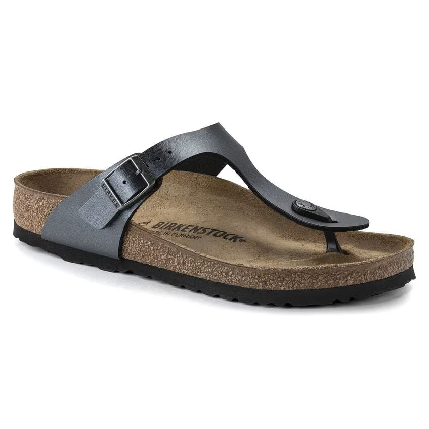 Birkenstock Gizeh Birko-Flor Narrow Metallic Black