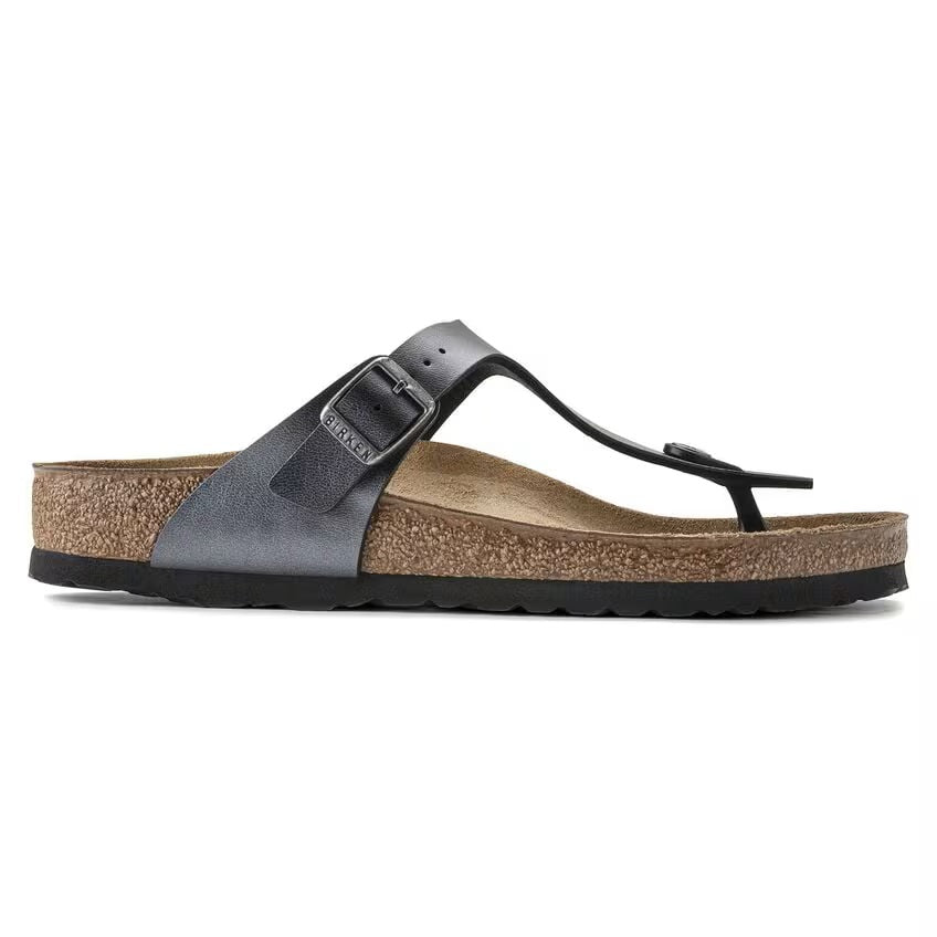 Birkenstock Gizeh Birko-Flor Narrow Metallic Black