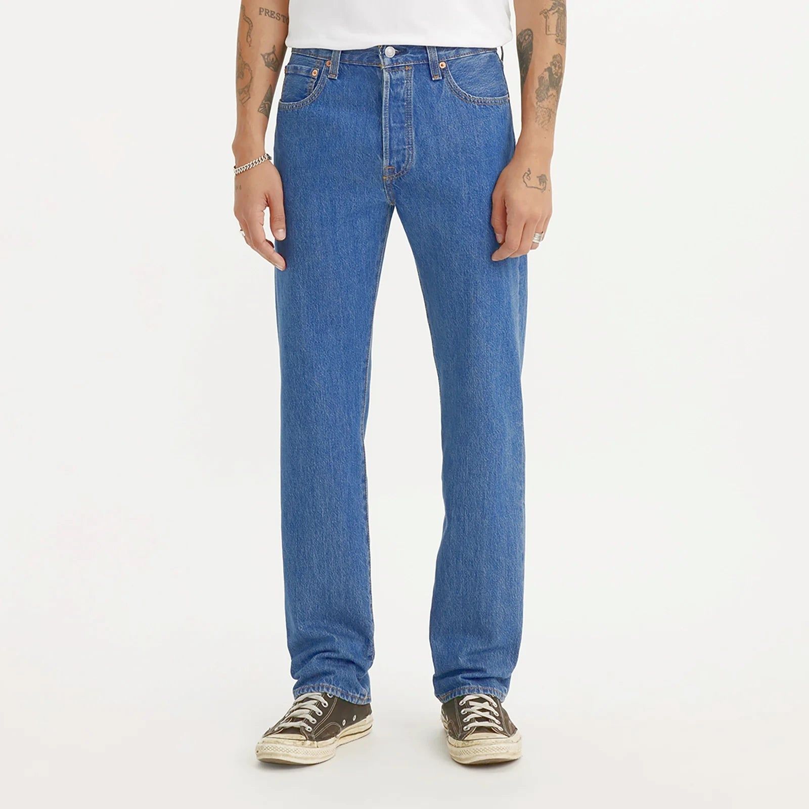 Levis Unisex 501 Original Denim Medium Stone Wash