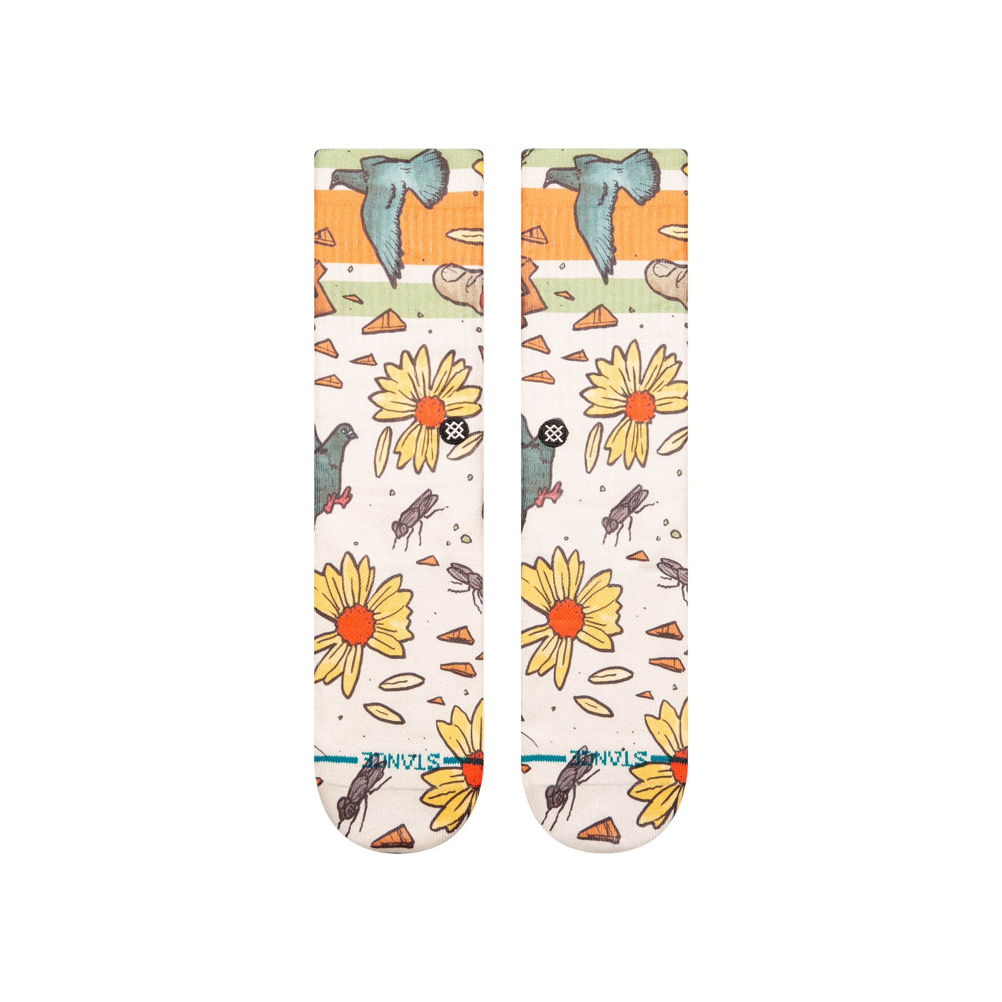 Stance Unisex Trashed Crew Socks Off White