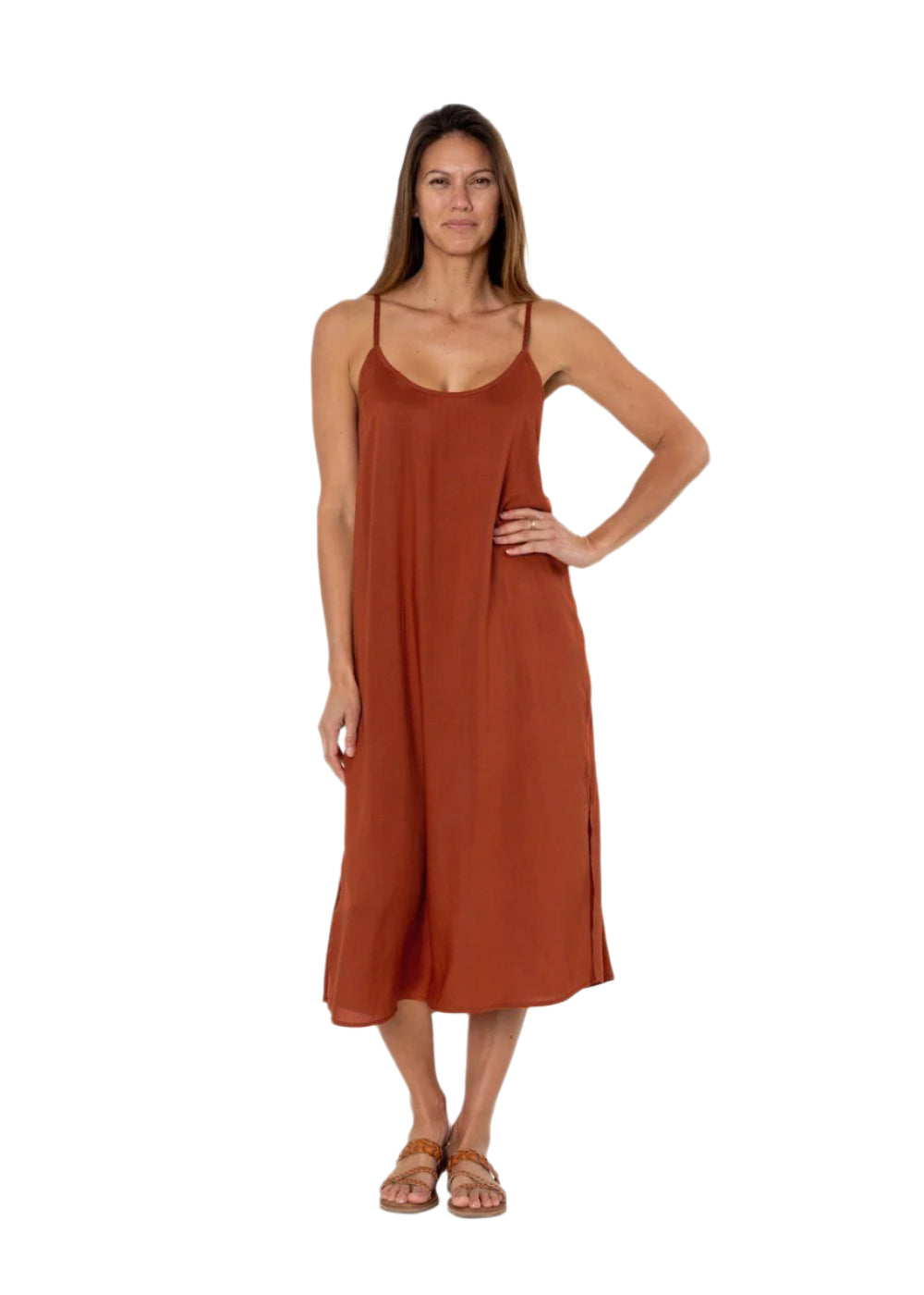 Amuse Painted Desert Woven Tank Dress Rust