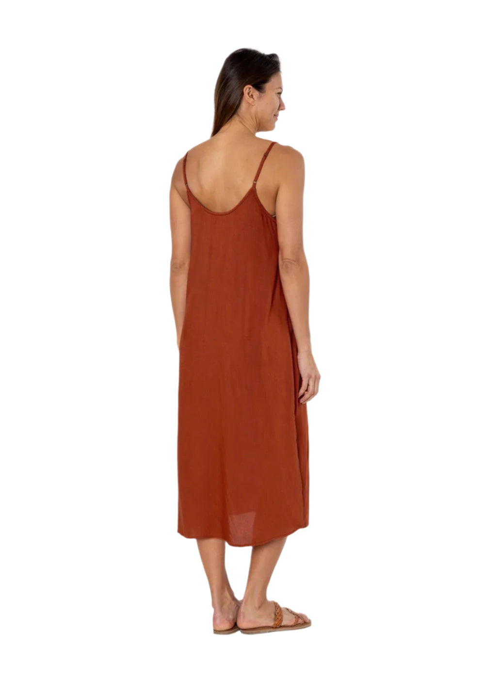 Amuse Painted Desert Woven Tank Dress Rust