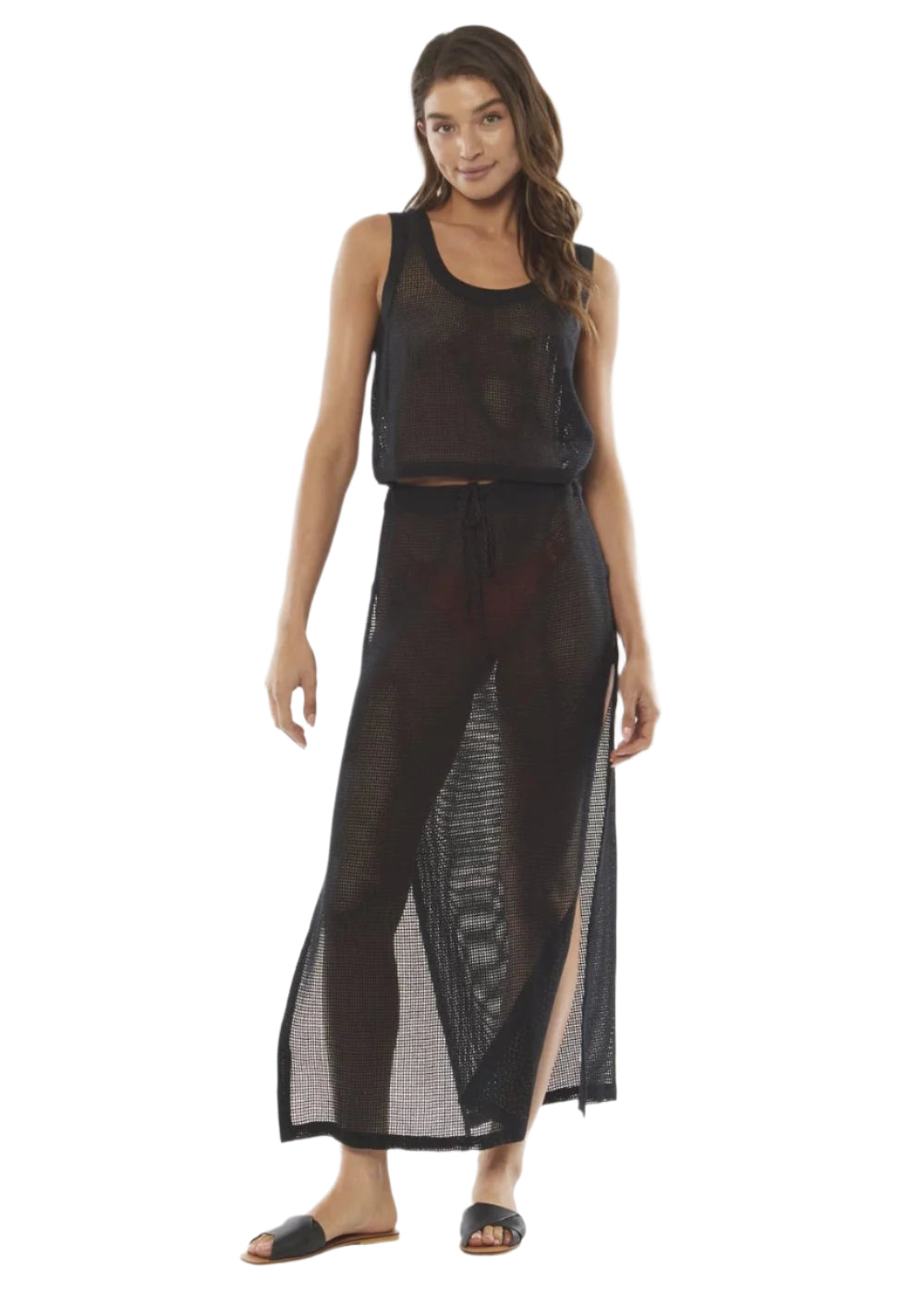 Amuse Gold Flower Skirt Black