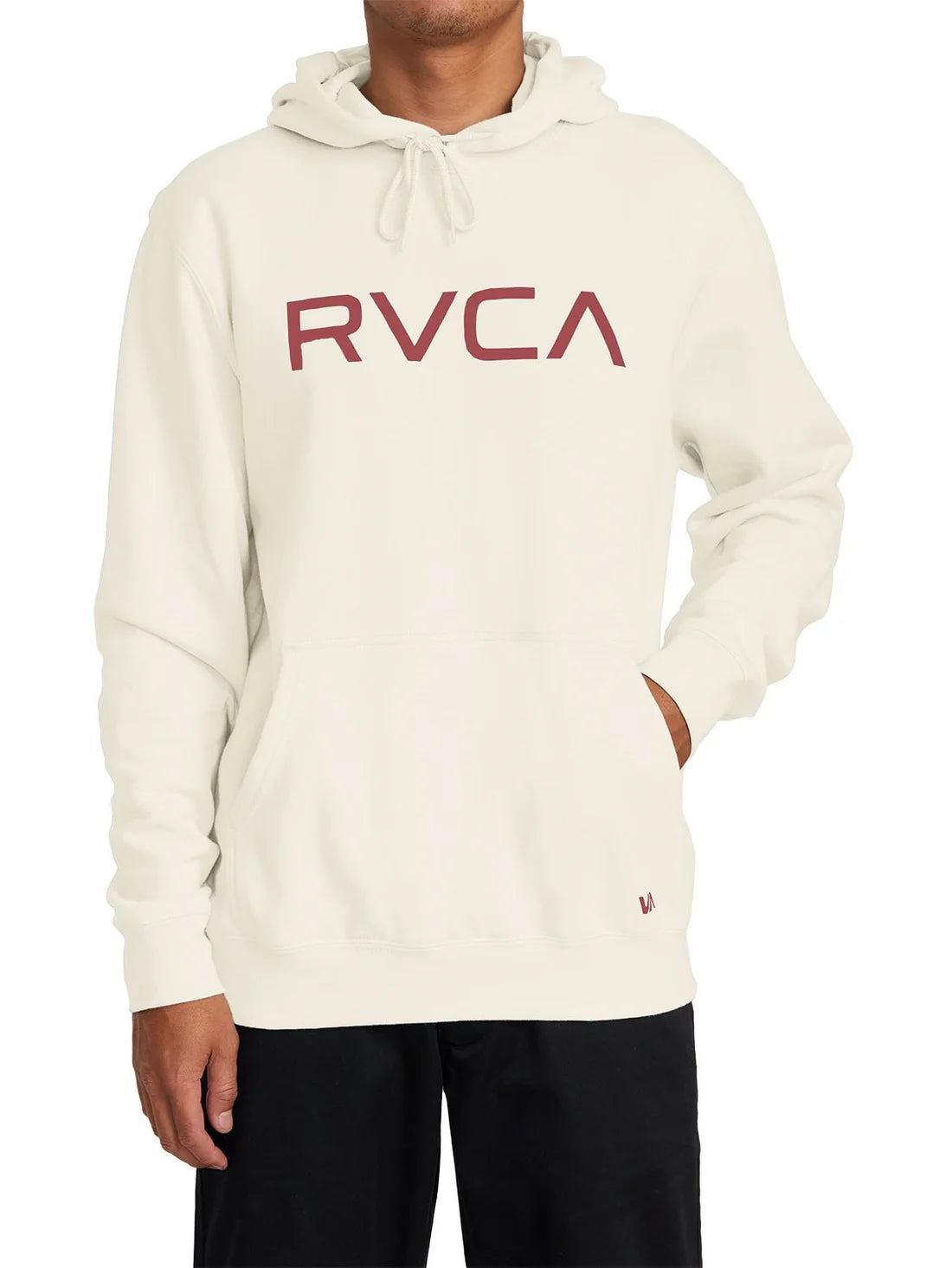 RVCA Mens Big RVCA Hoodie Silver Bleach