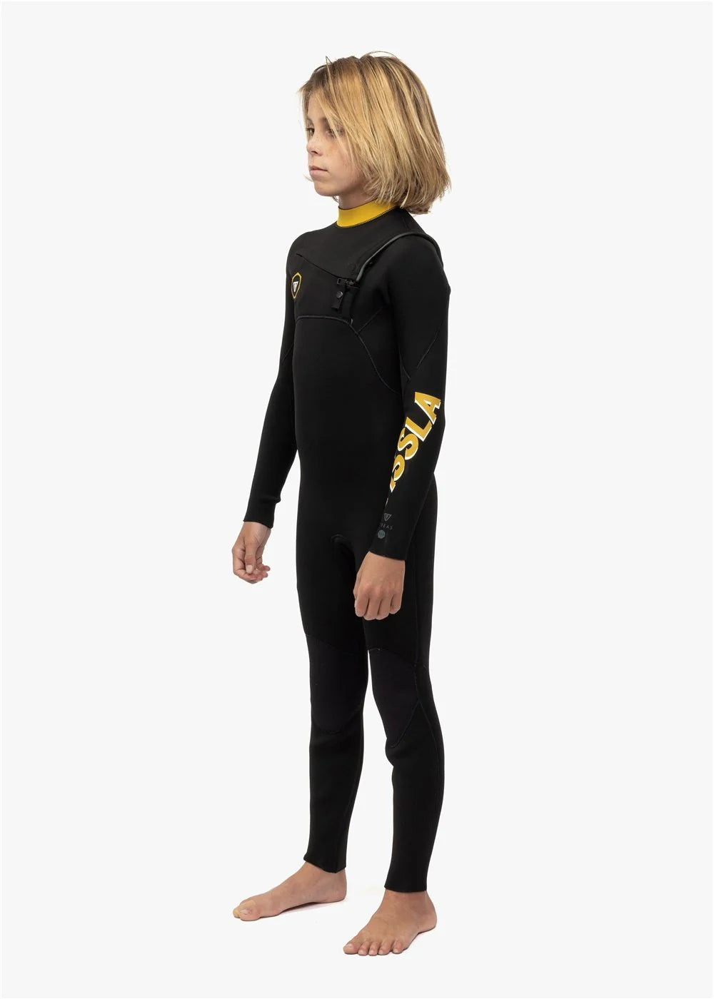 Vissla Boys 7 Seas 4-3 Full Chest Zip Black Gold