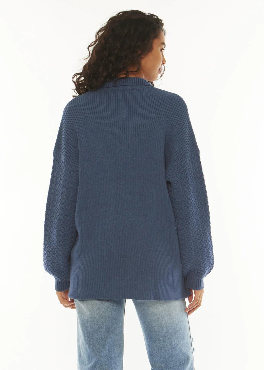 Sisstr Womens Flint Ls Sweater Blue Fog