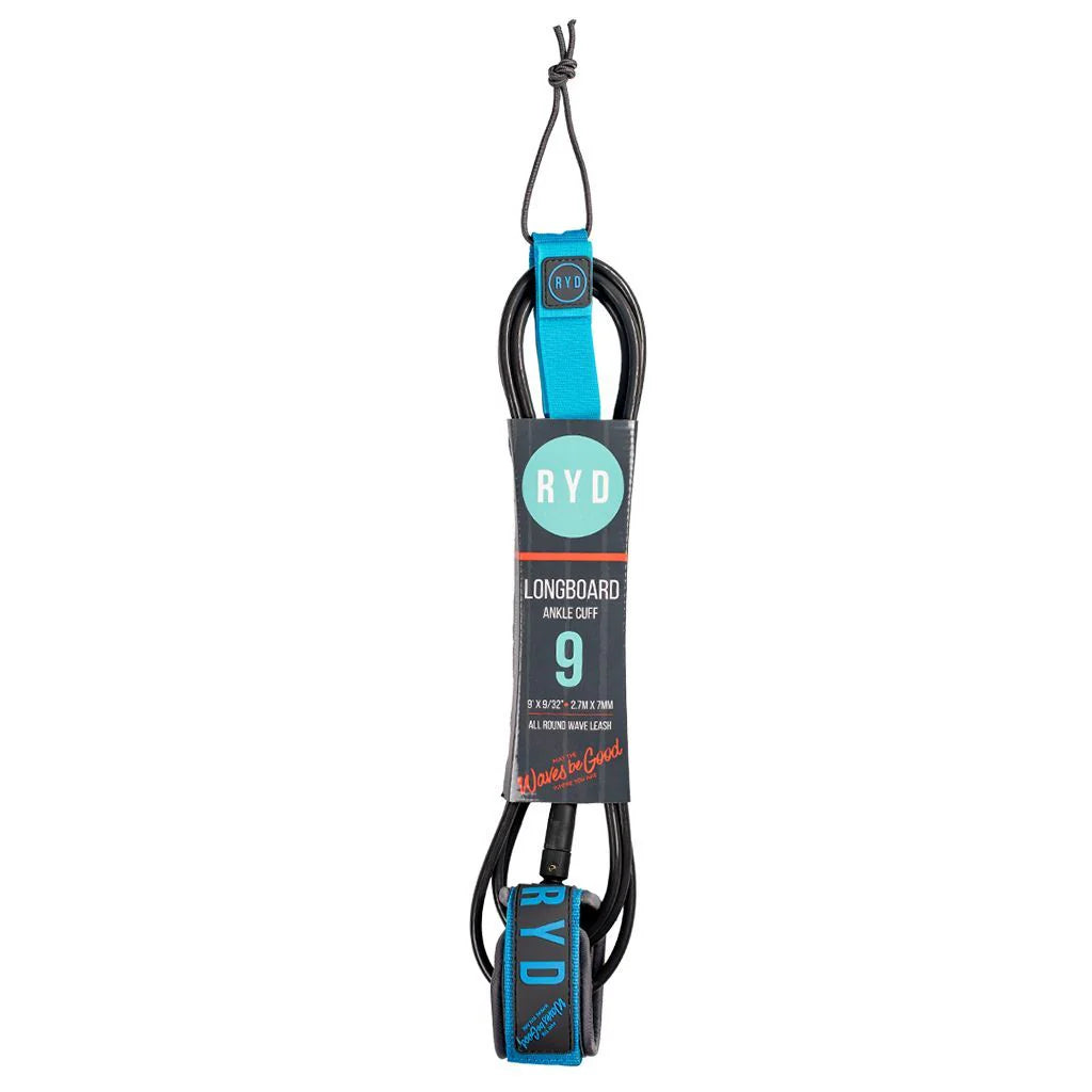 RYD Leash Longboard Ankle 9ft 7mm Blue Grey