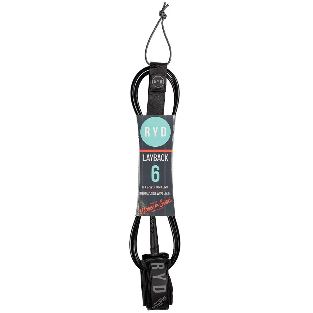 RYD Leash Layback Range 6ft 7mm Black Grey