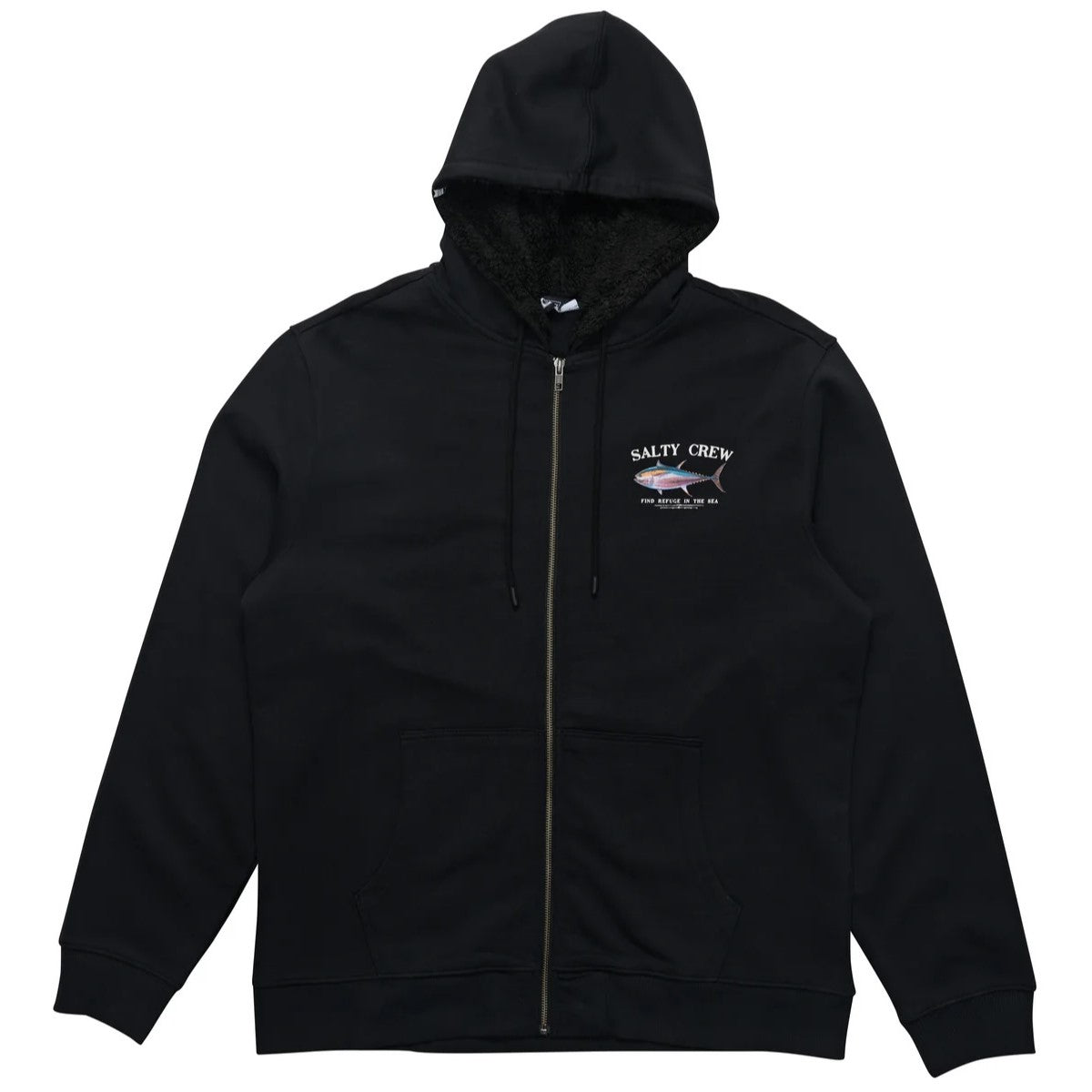 Salty Crew Mens Big Blue Fleece Lined ZIP Thru Blk