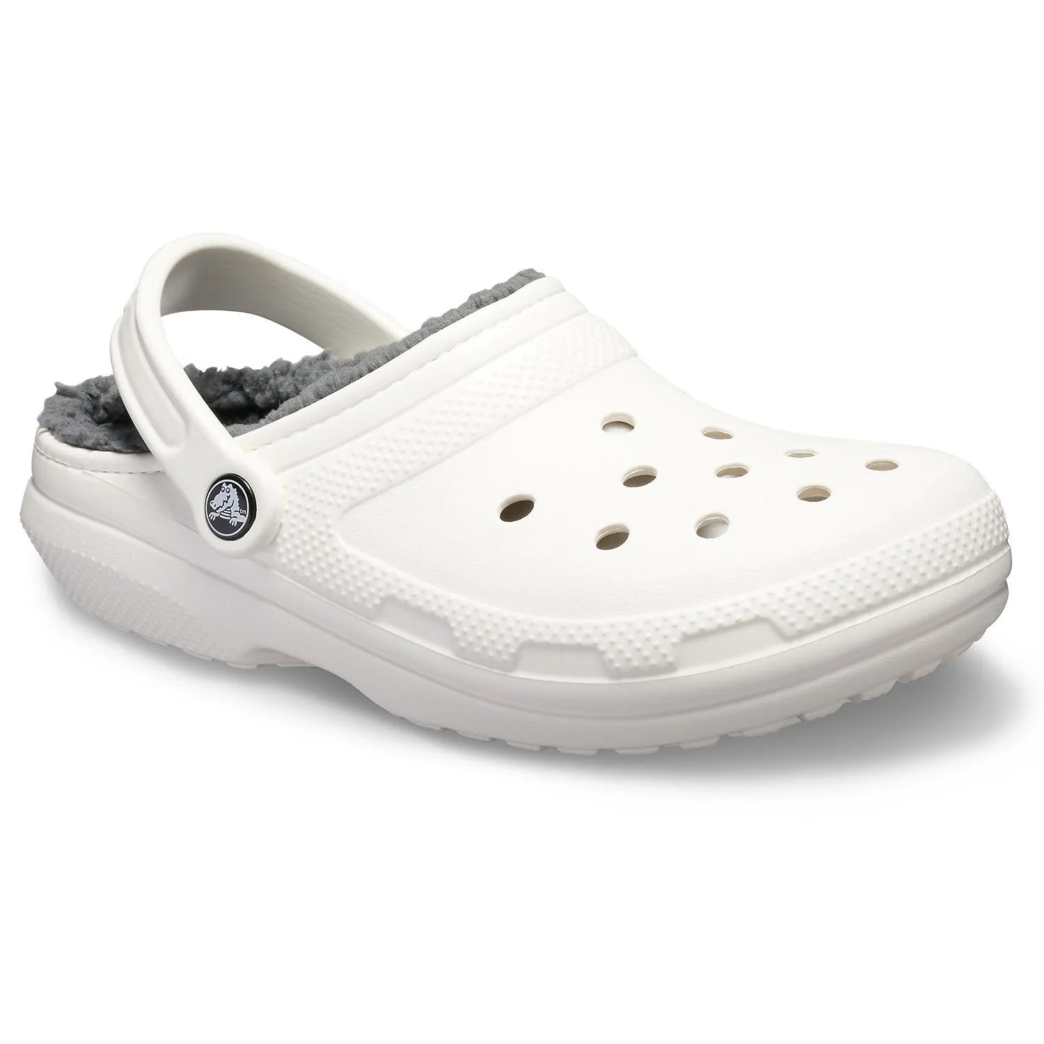 Crocs Unisex Classic Lined Clog White Grey