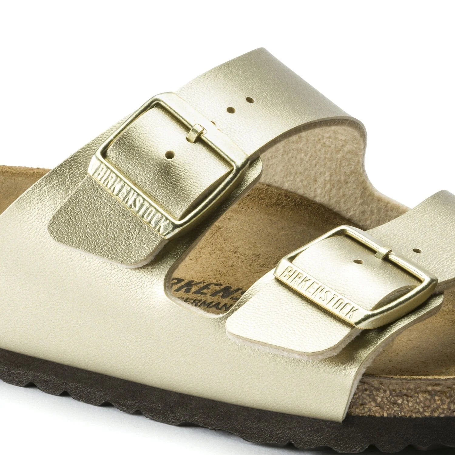 Birkenstock Womens Arizona Birko-Flor Narrow Gold