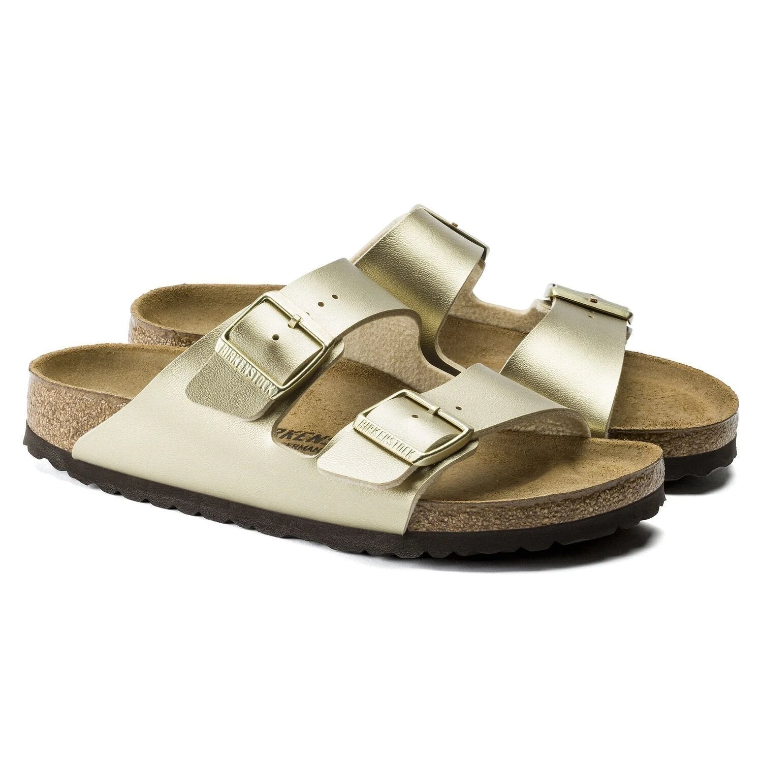 Birkenstock Womens Arizona Birko-Flor Narrow Gold