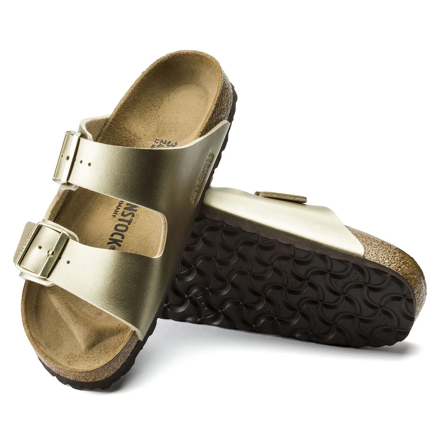 Birkenstock Womens Arizona Birko-Flor Narrow Gold