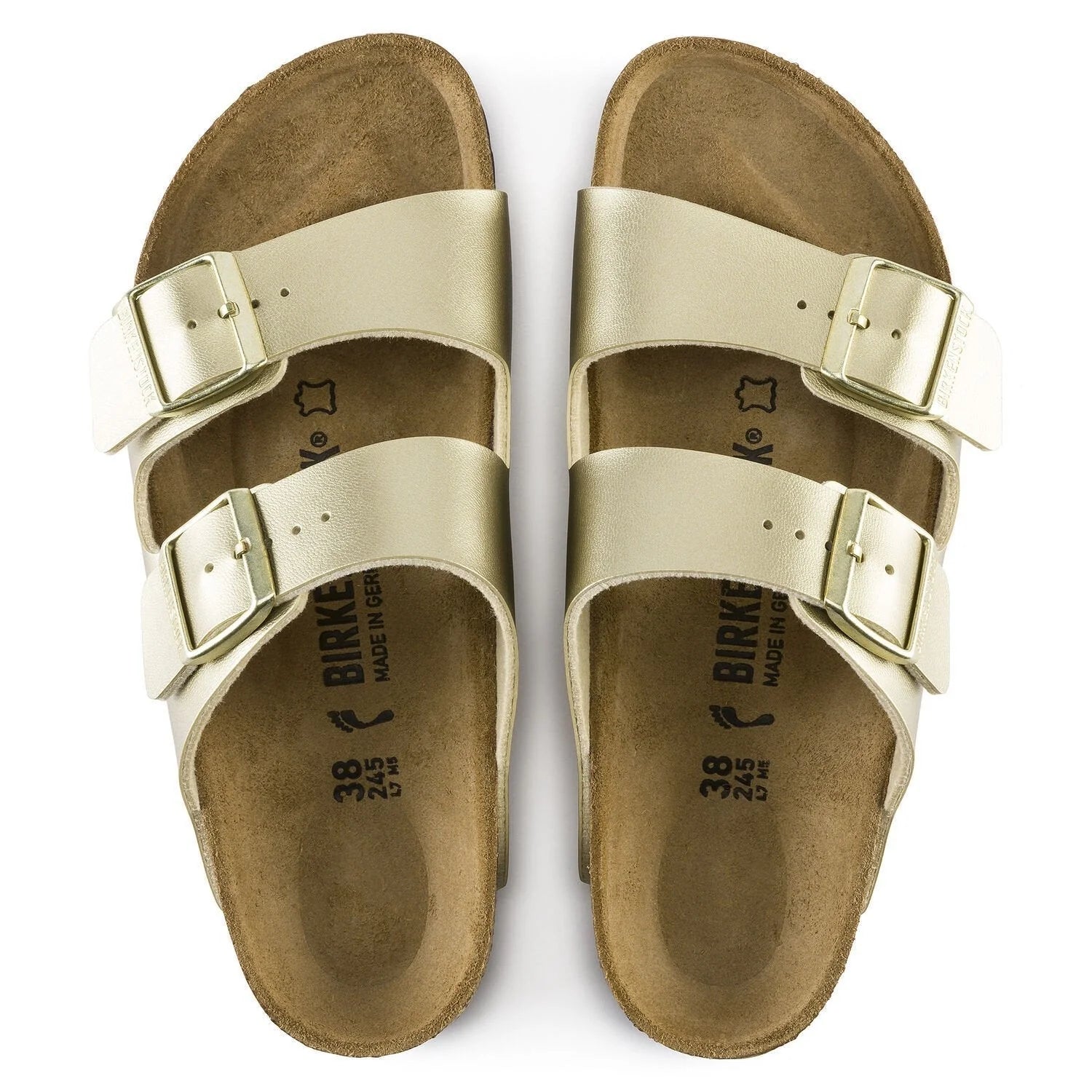 Birkenstock Womens Arizona Birko-Flor Narrow Gold