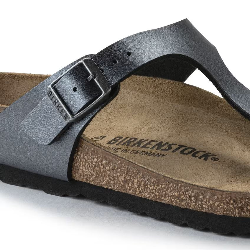 Birkenstock Gizeh Birko-Flor Narrow Metallic Black