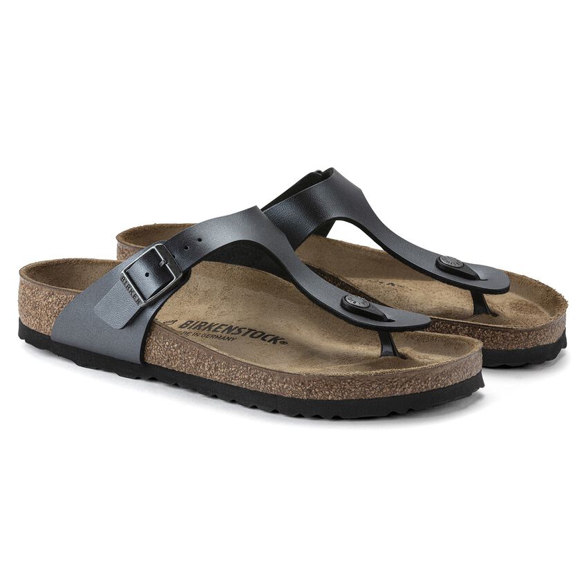 Birkenstock Gizeh Birko-Flor Narrow Metallic Black