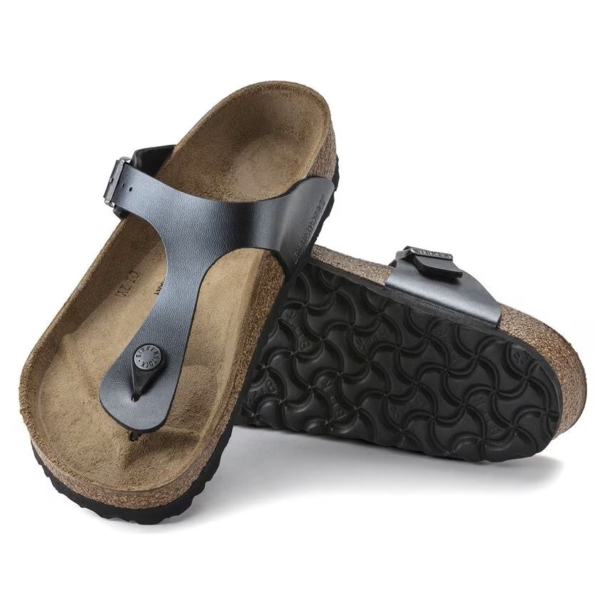 Birkenstock Gizeh Birko-Flor Narrow Metallic Black