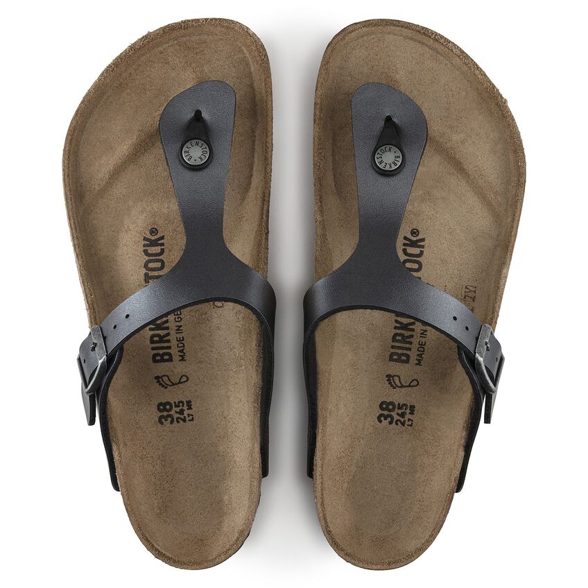 Birkenstock Gizeh Birko-Flor Narrow Metallic Black