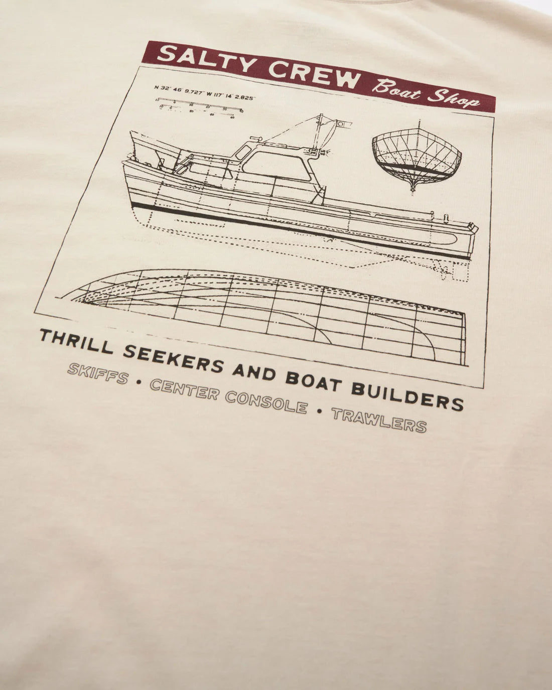 Salty Crew Mens Boat Shop Vintage Ss Tee Sand