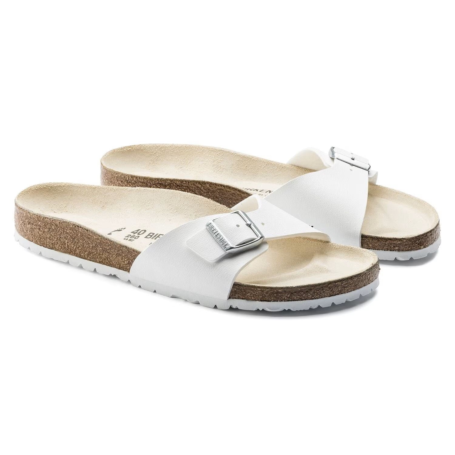 Birkenstock Unisex Madrid Birko-Flor Narrow White