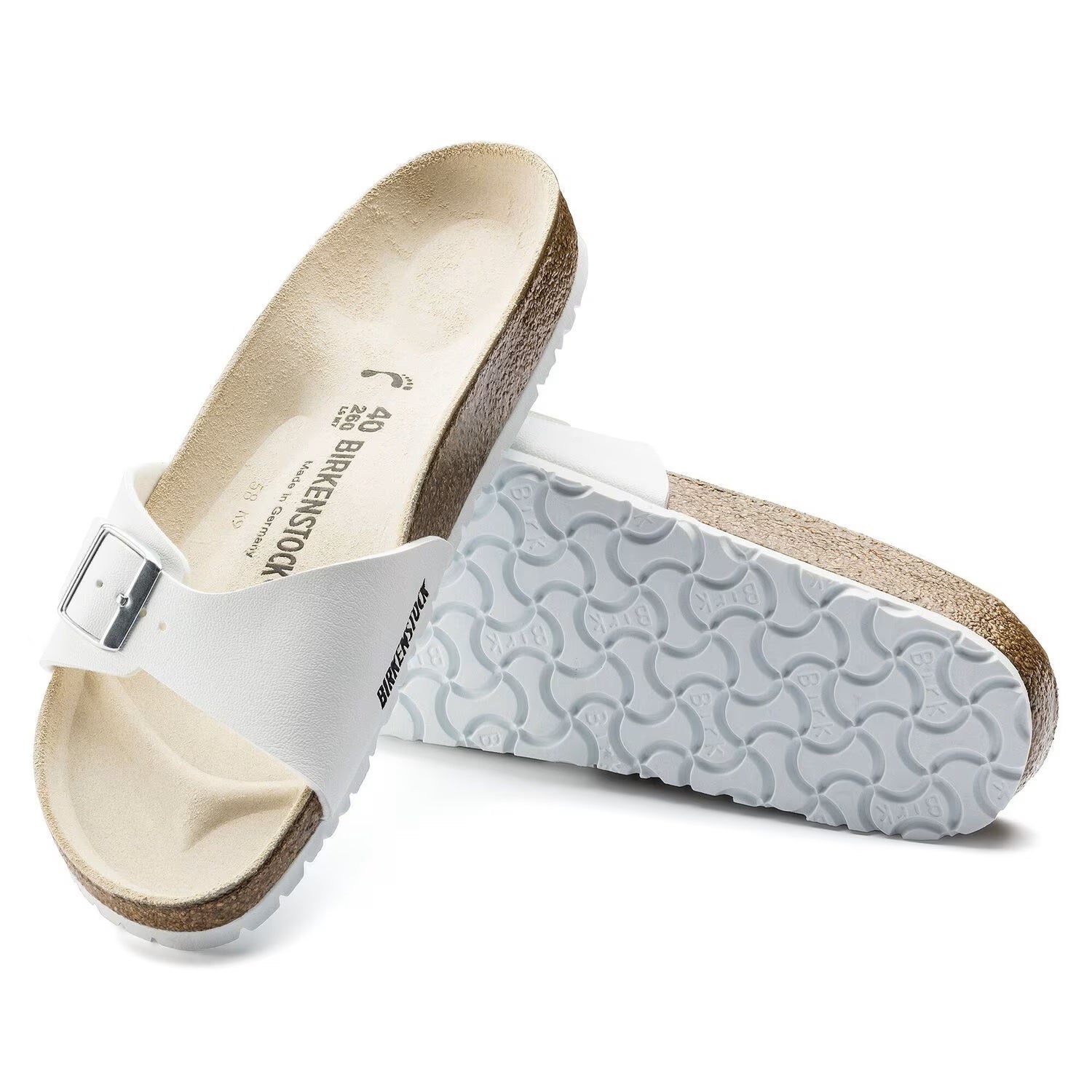 Birkenstock Unisex Madrid Birko-Flor Narrow White