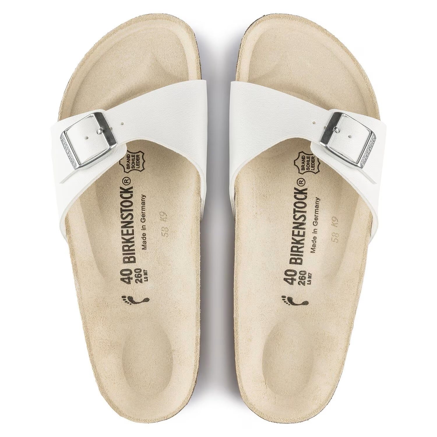 Birkenstock Unisex Madrid Birko-Flor Narrow White