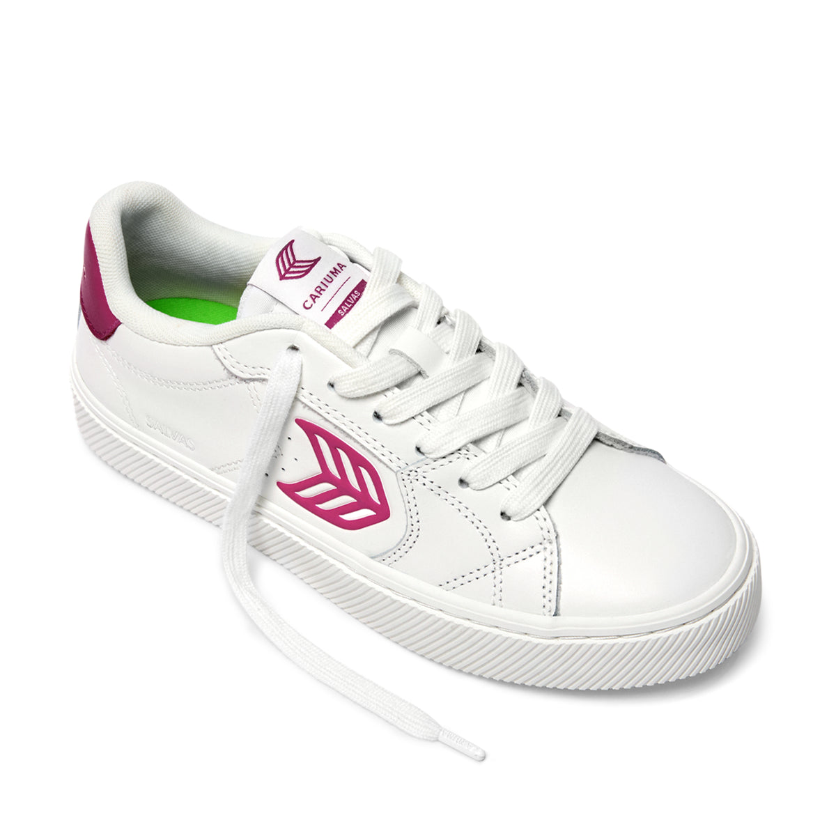Cariuma Unisex Salvas White Leather Jazzy Pink