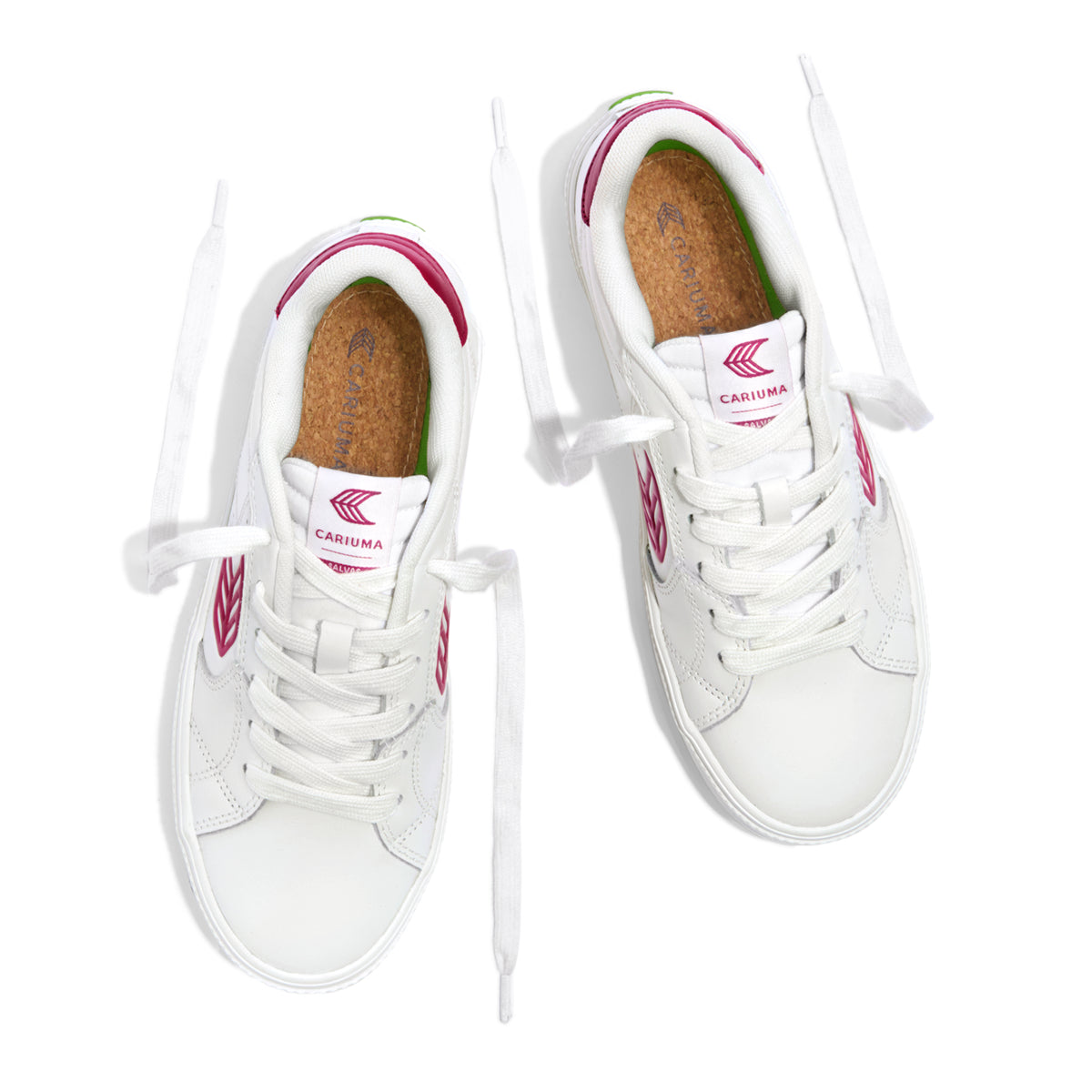 Cariuma Unisex Salvas White Leather Jazzy Pink