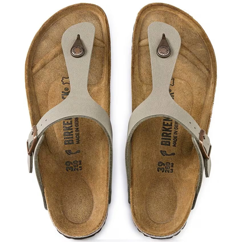 Birkenstock Gizeh Regular BirkoFlor Birkibuc Stone