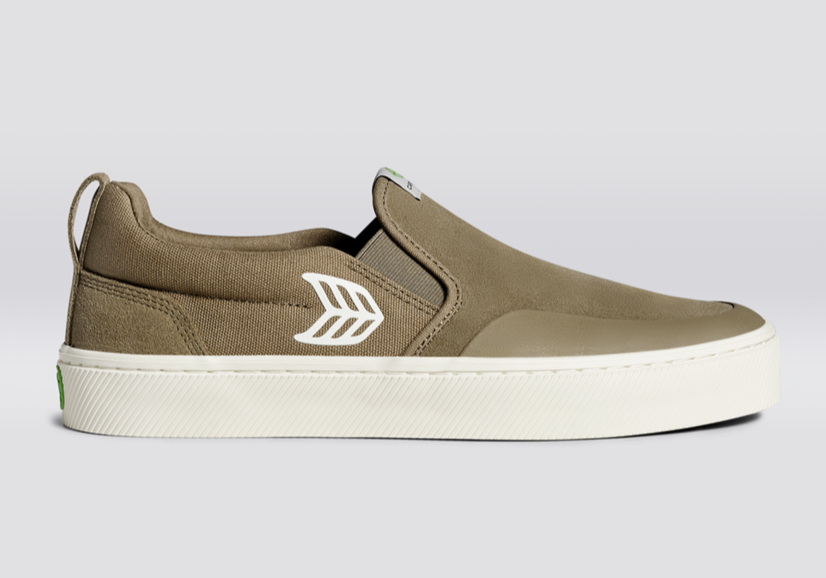 Cariuma Slip On Skate PRO Burnt Sand Suede And Canvas Ivory