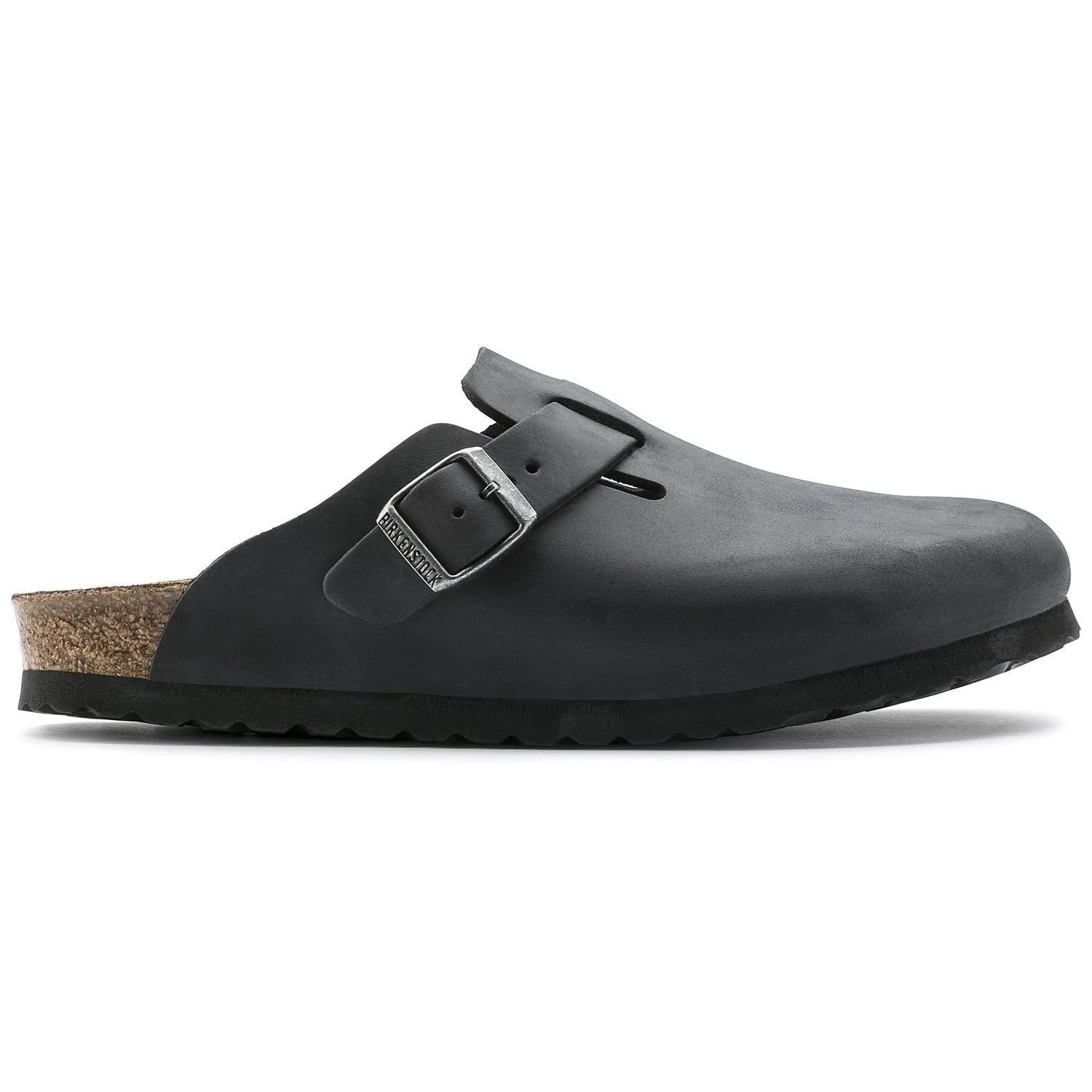 Birkenstock Boston Black Oiled Leather Sandals