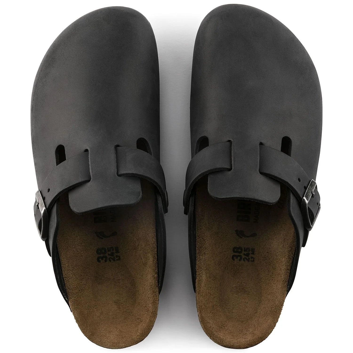 Birkenstock Boston Black Oiled Leather Sandals