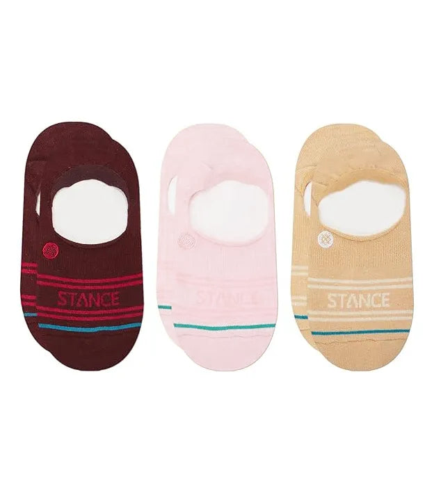 Stance Unisex Basic 3 Pack No Show Burgundy