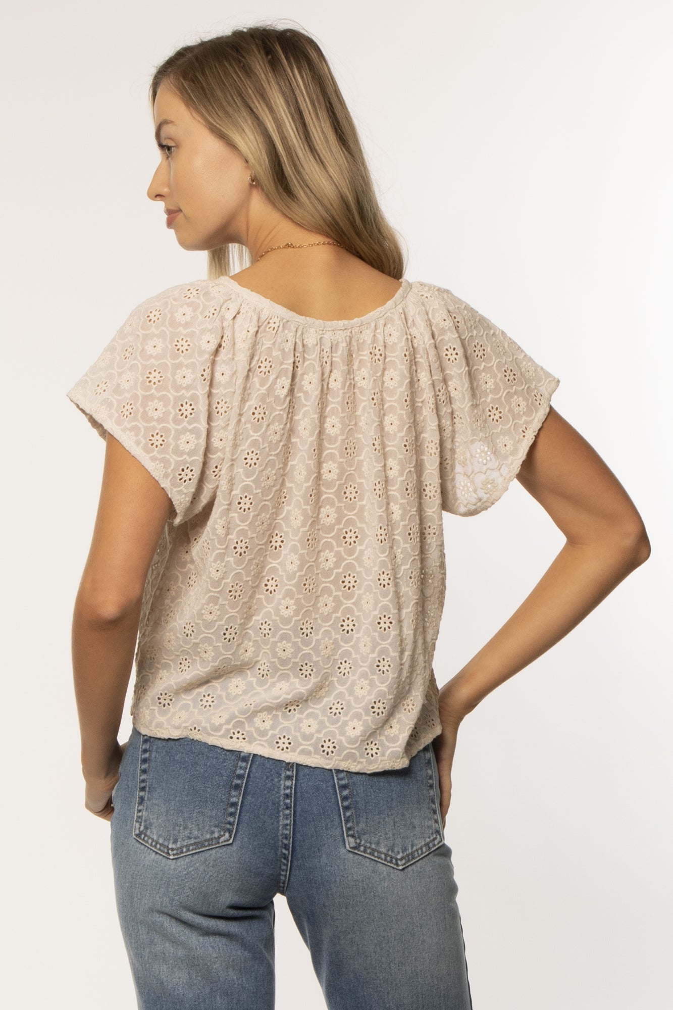 Amuse Kahlo Ss Woven Top Seashell