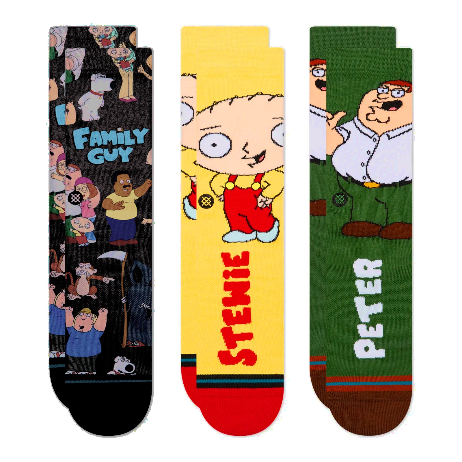 3 Stance Socks with the Family Guy characters from the Popular TV Series.