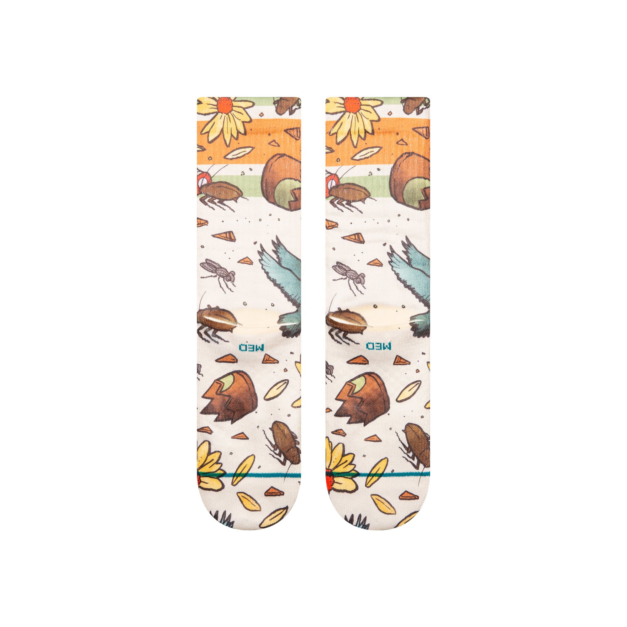 Stance Unisex Trashed Crew Socks Off White