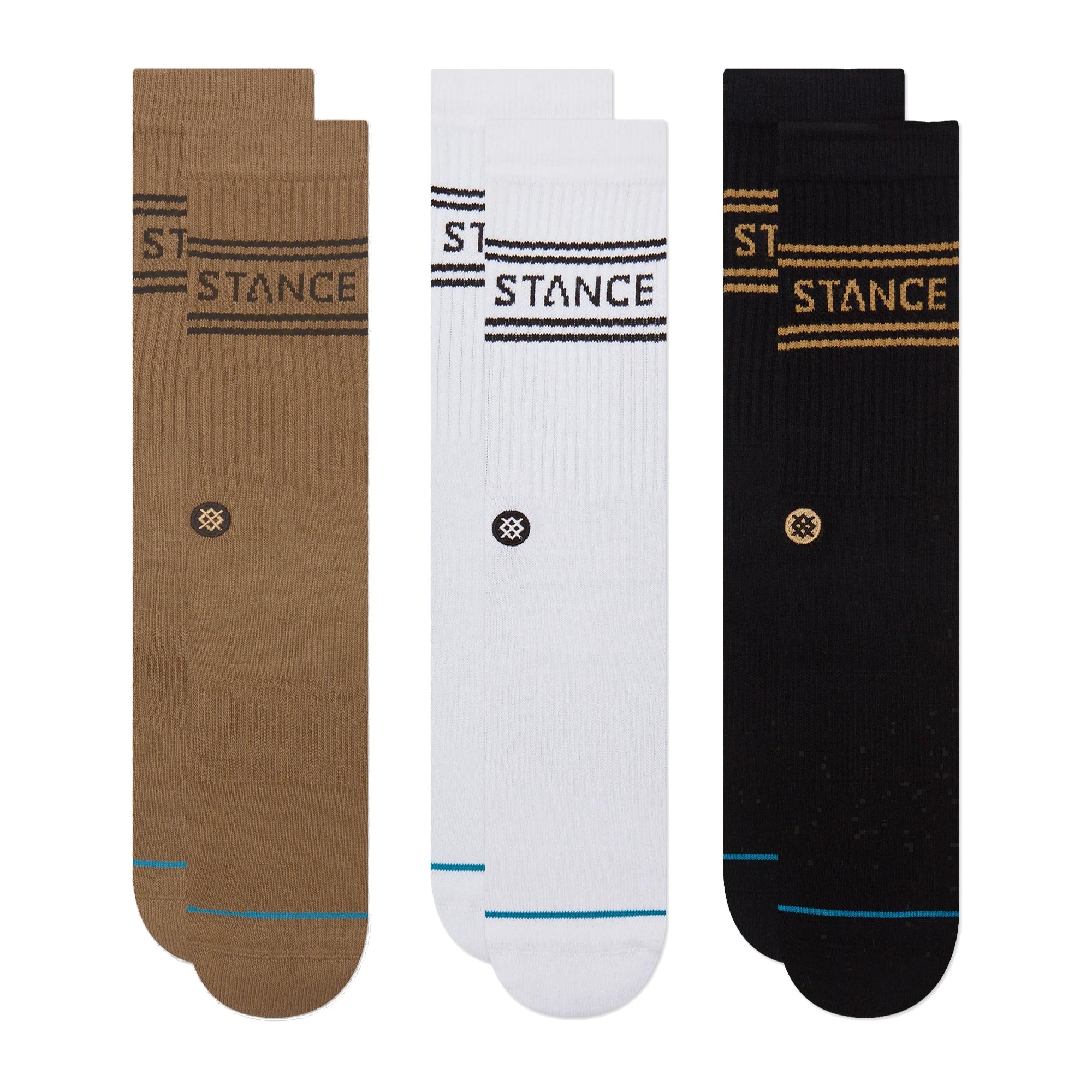 Stance Unisex Basic 3 Pack Crew Socks Gold