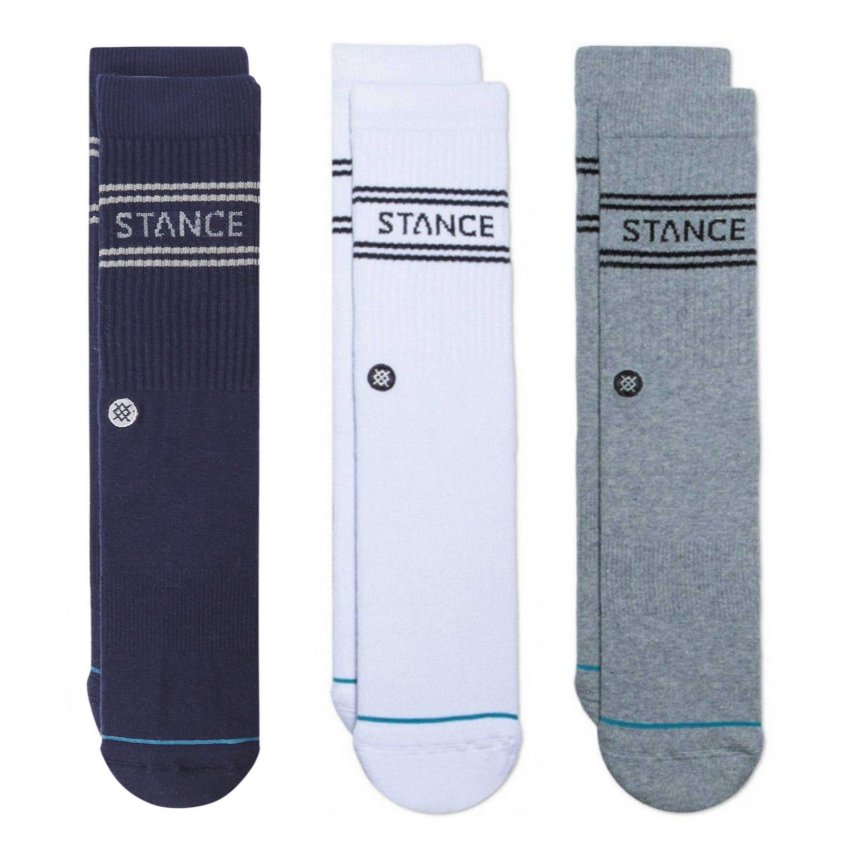 Stance Unisex Basic 3 Pack Crew Socks Navy