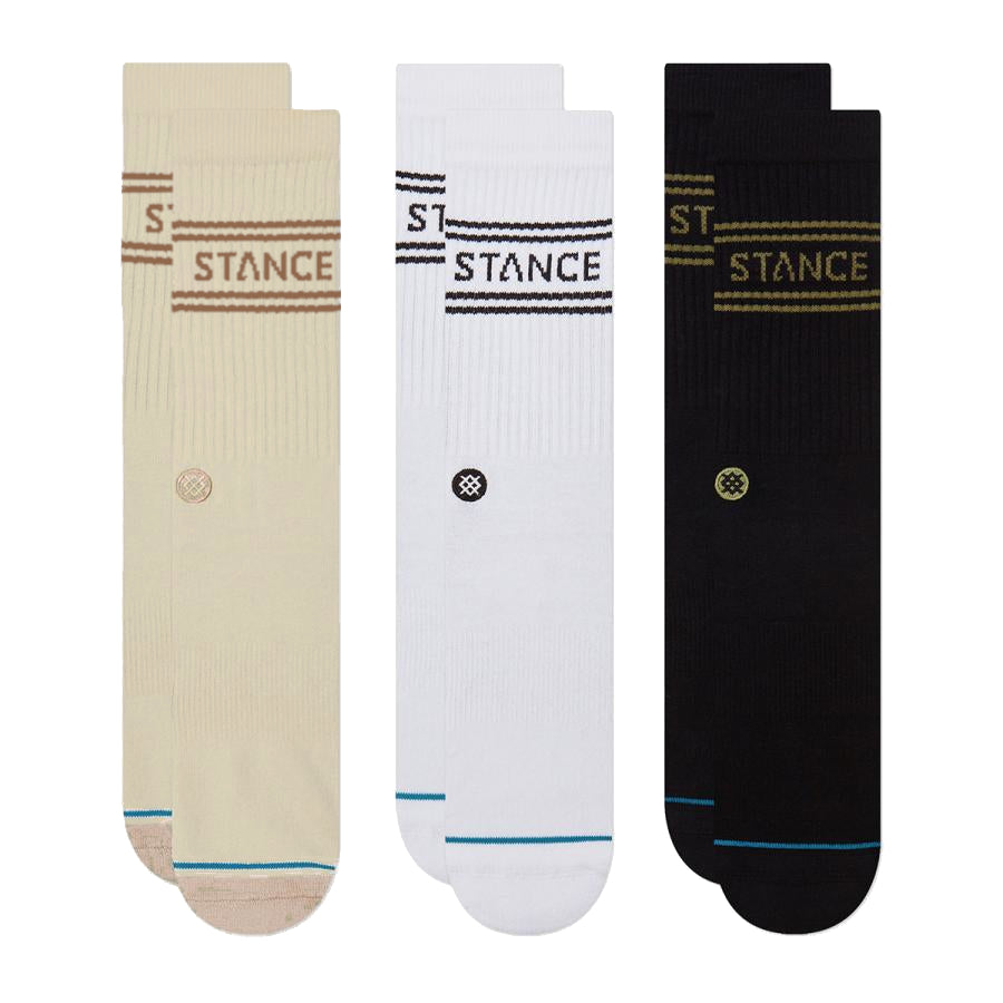 Stance Unisex Basic 3 Pack Crew Socks Oatmeal