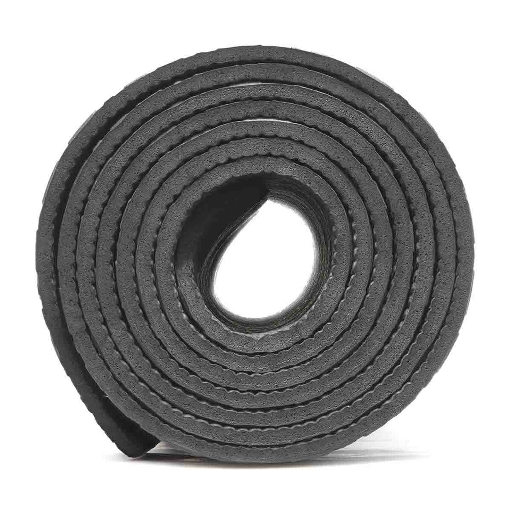 black yoga mat rolled up