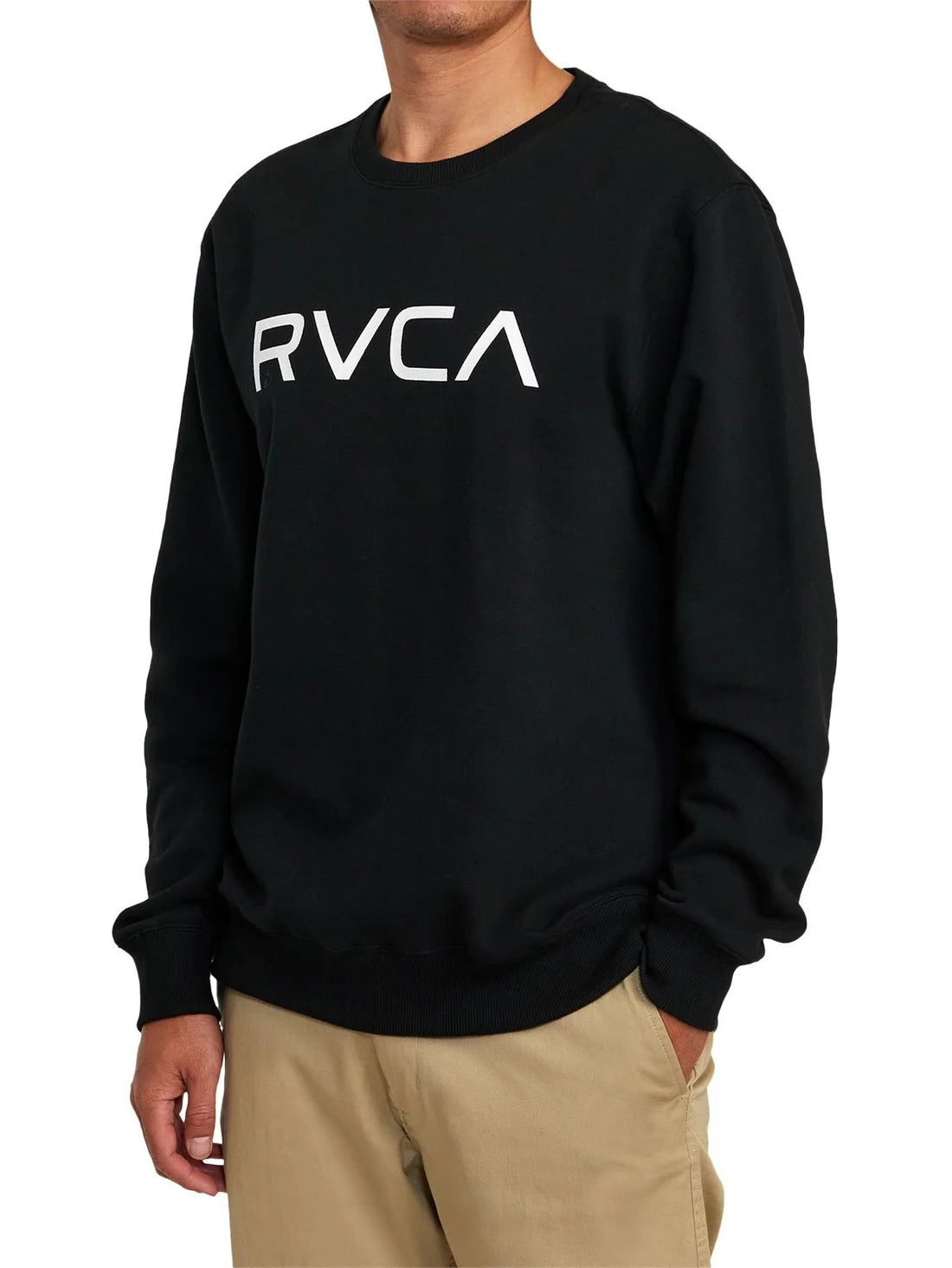 RVCA Mens Big RVCA Crew Fleece Black