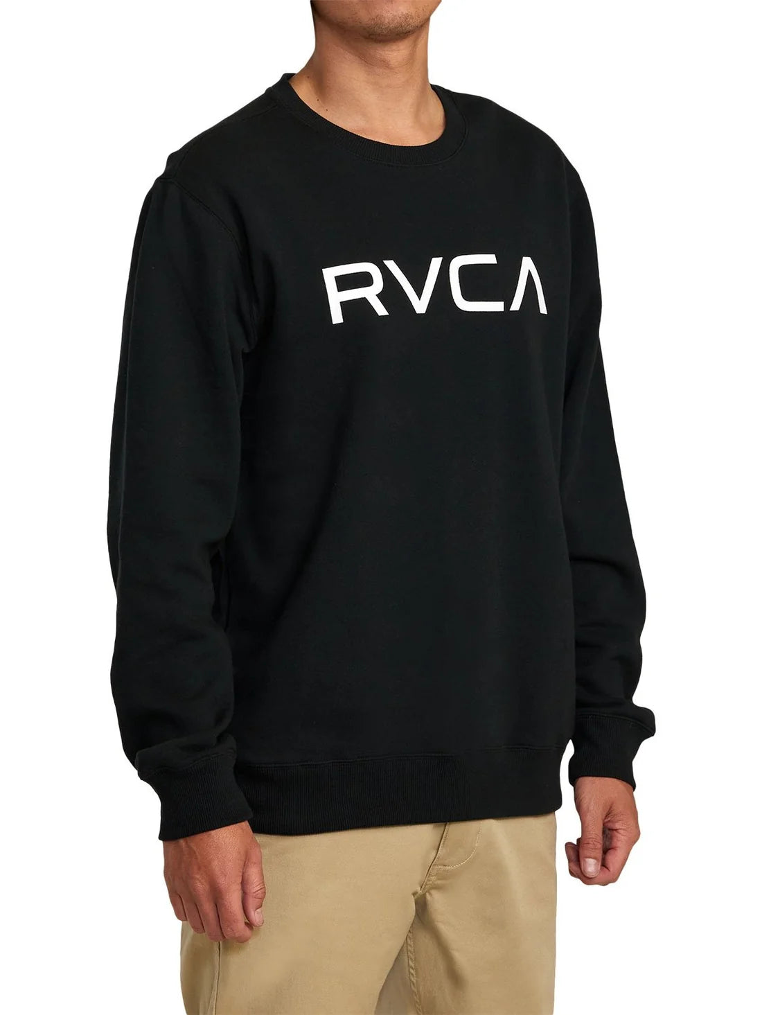 RVCA Mens Big RVCA Crew Fleece Black