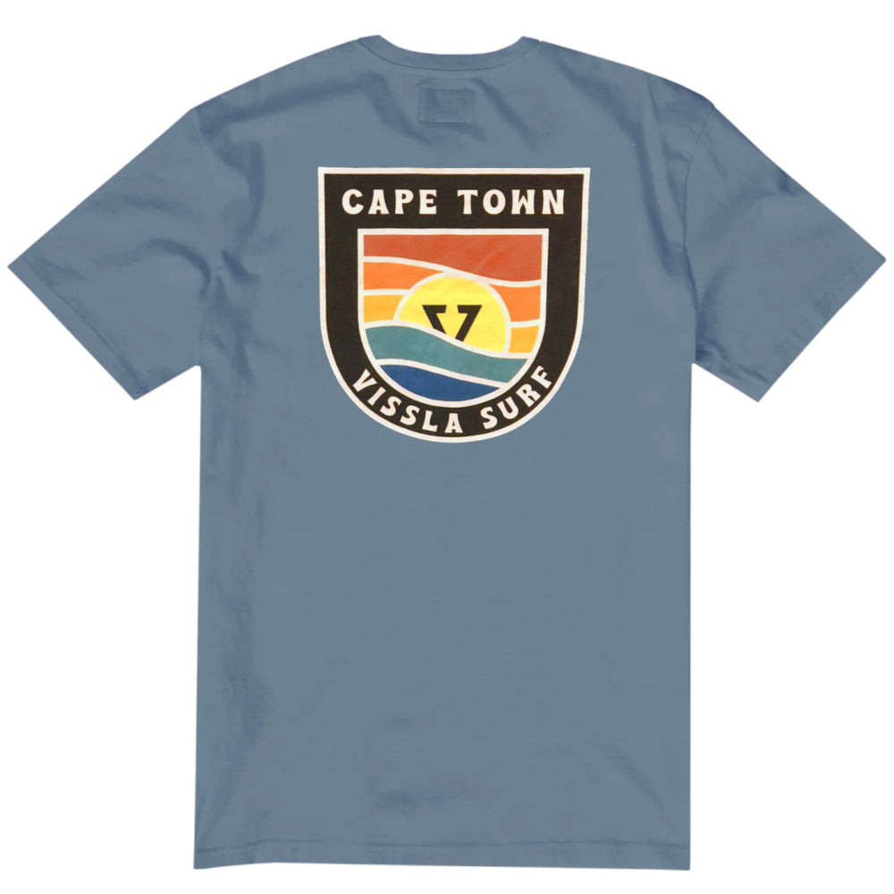Vissla Boys Cape Town Badge Ss Tee Slate Blue