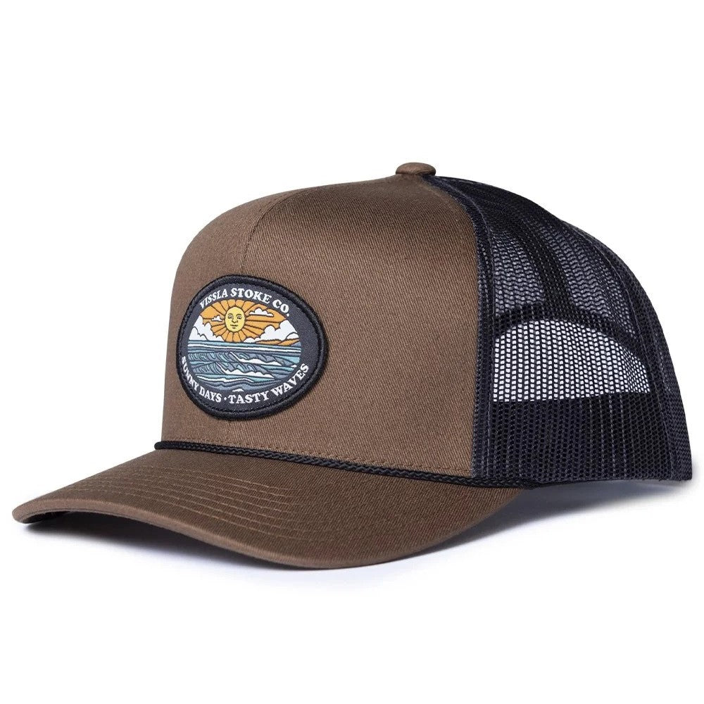 Vissla Mens West Winds Eco Trucker Hat Dark Earth