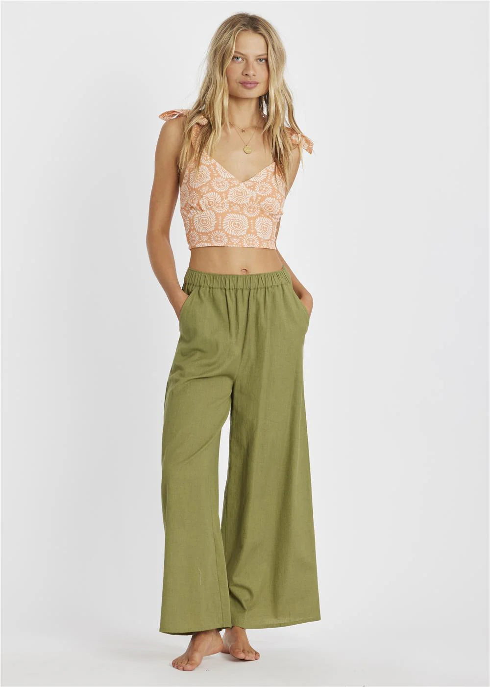 Sisstr Womens Harlow Waist Woven Pant Surplus