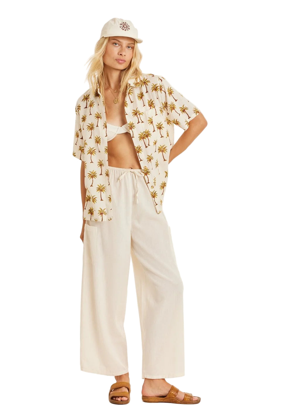 Sisstr Womens Under The Palms Woven Top Sea Salt