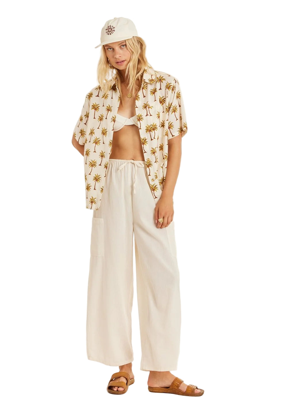 Sisstr Womens Under The Palms Woven Top Sea Salt