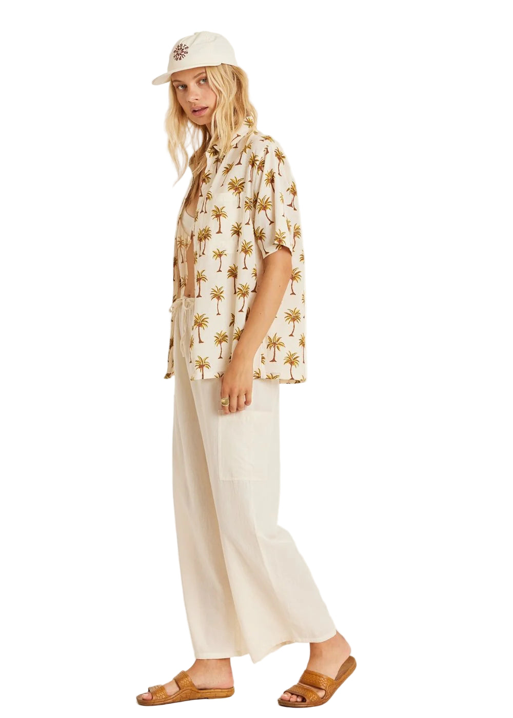 Sisstr Womens Under The Palms Woven Top Sea Salt