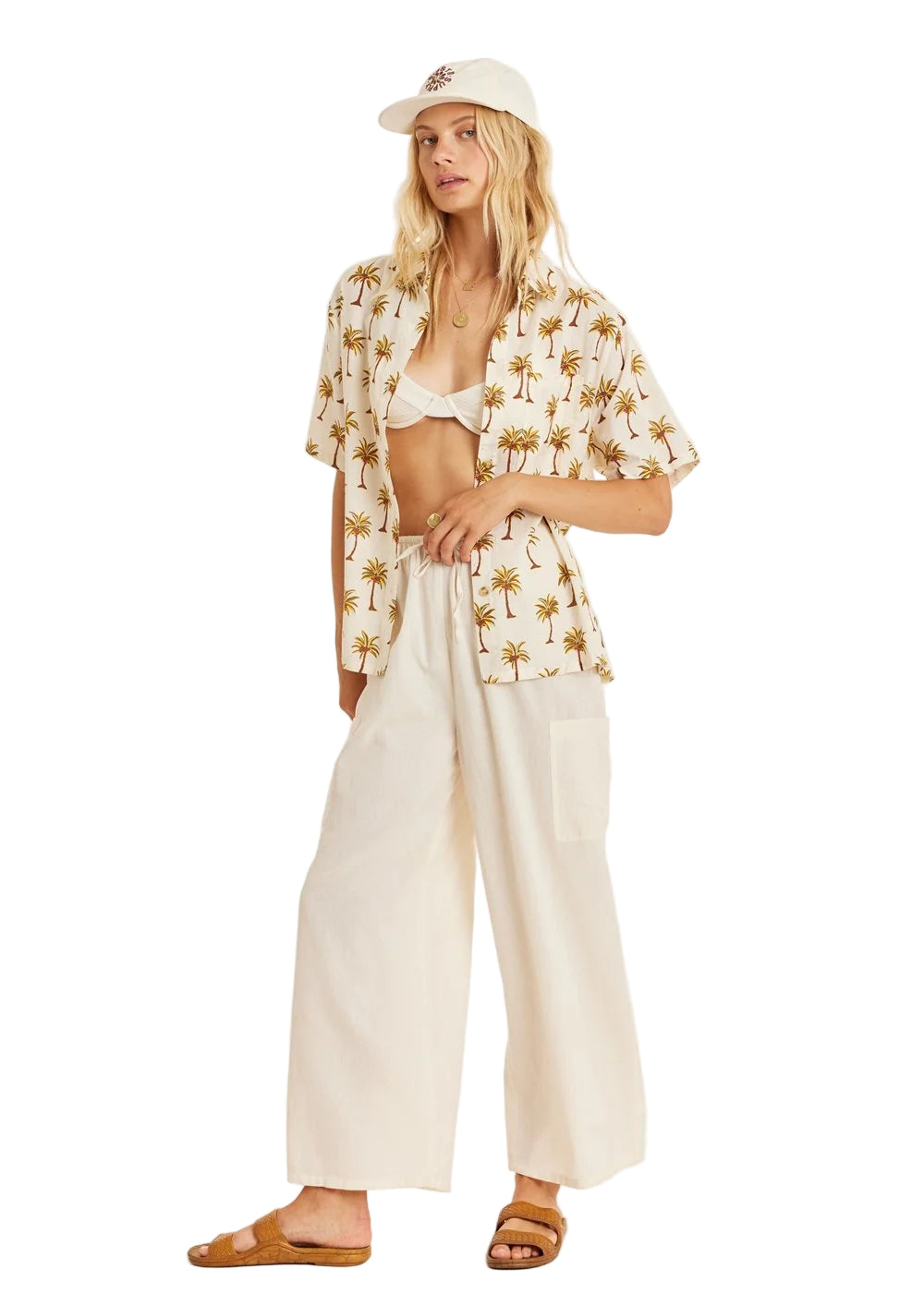 Sisstr Womens Under The Palms Woven Top Sea Salt
