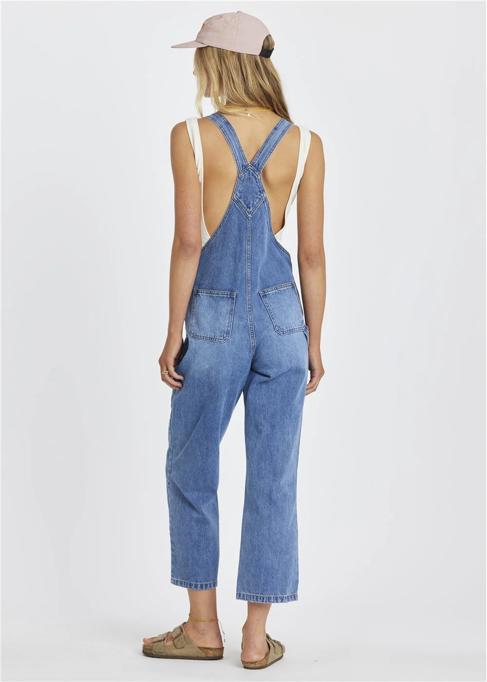 Sisstr Womens Kick Back Woven Overall Faded Indigo